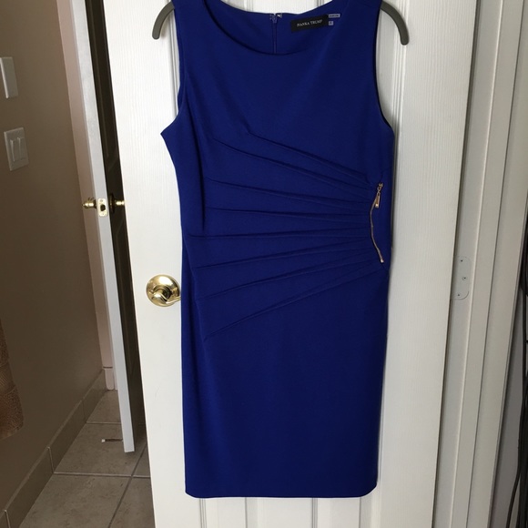 Ivanka Trump Dresses & Skirts - Royal Blue Sleeveless dress 8 gold zipper accent